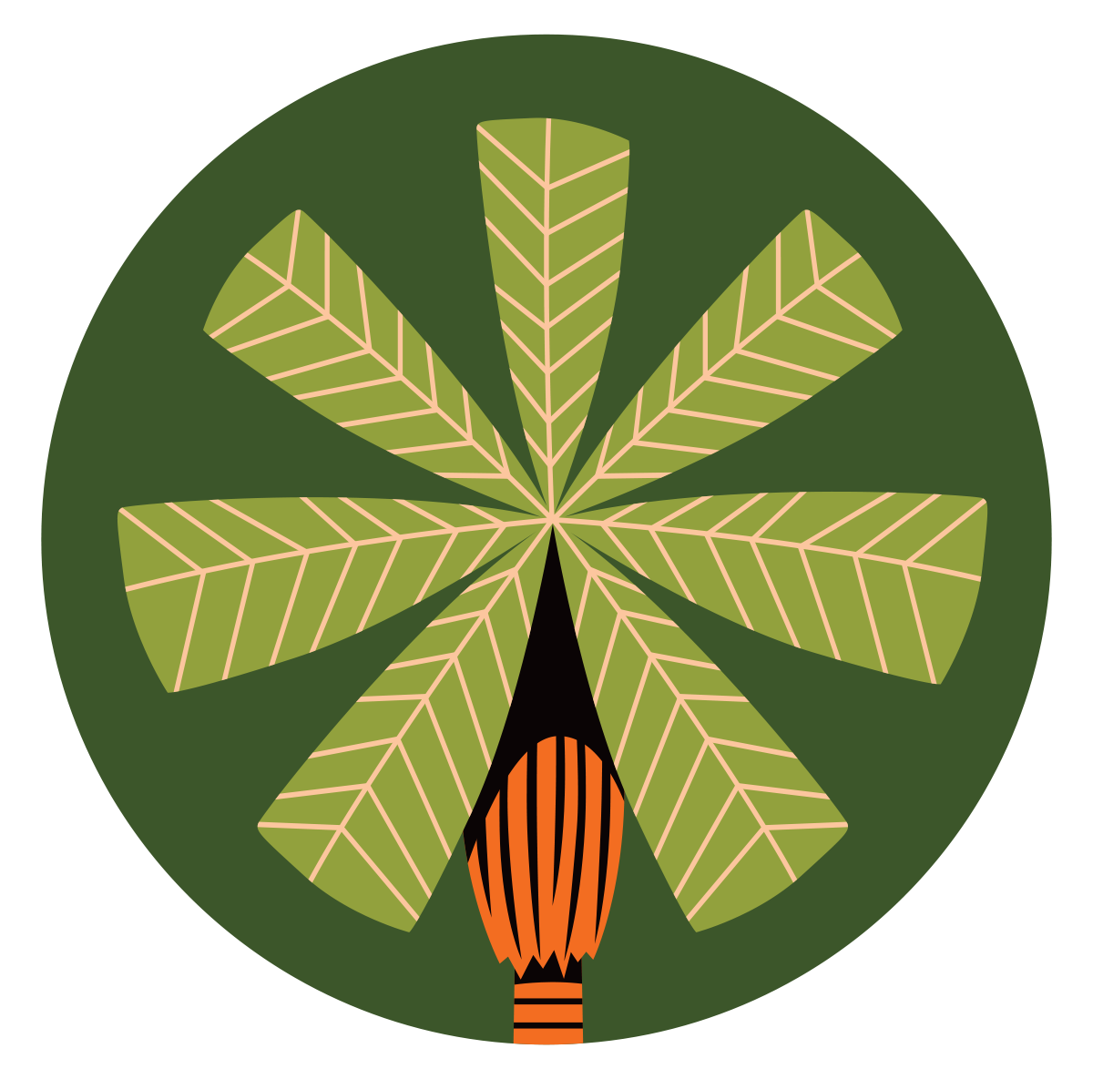 Shag Gin palm tree medallion