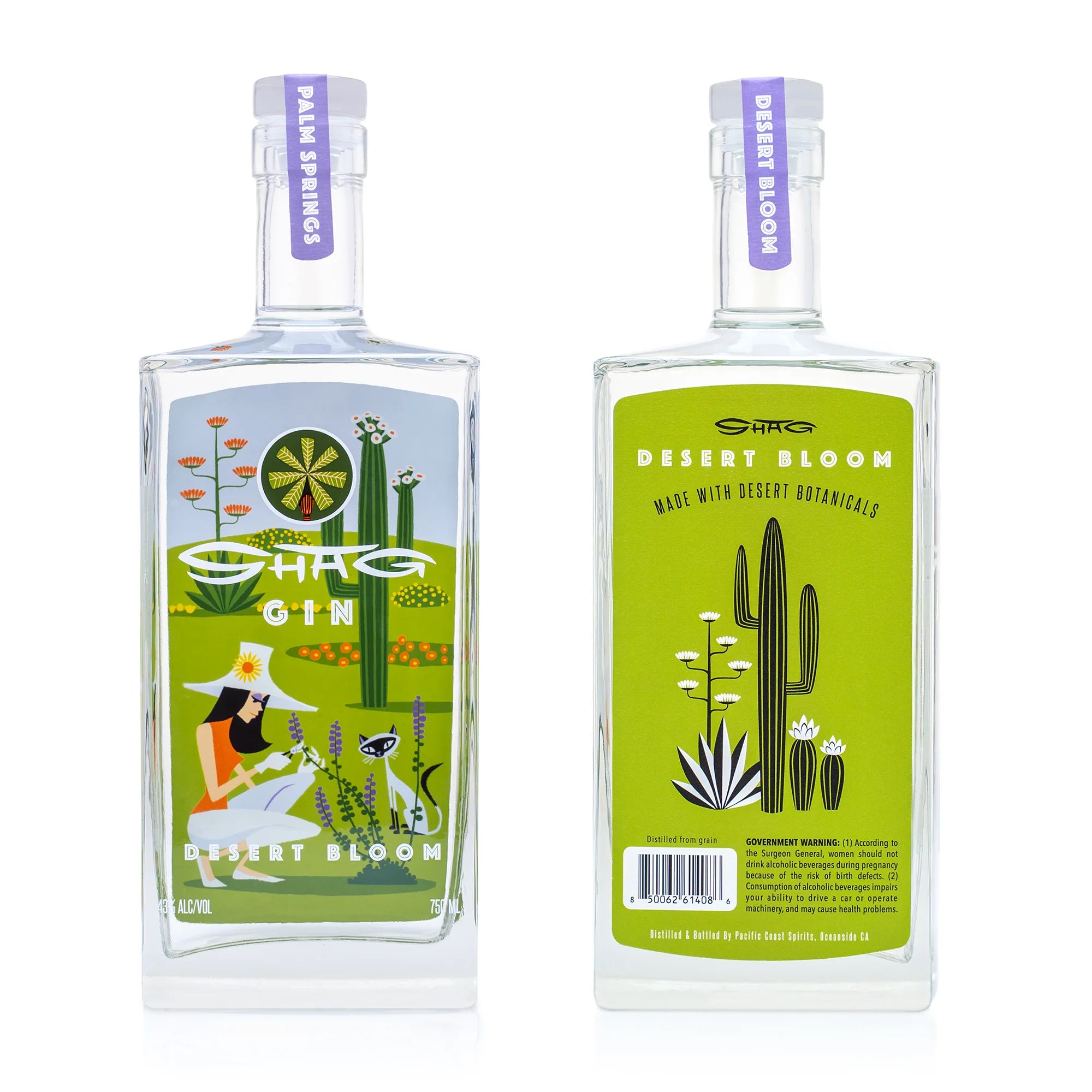 Shag Gin bottle front and back